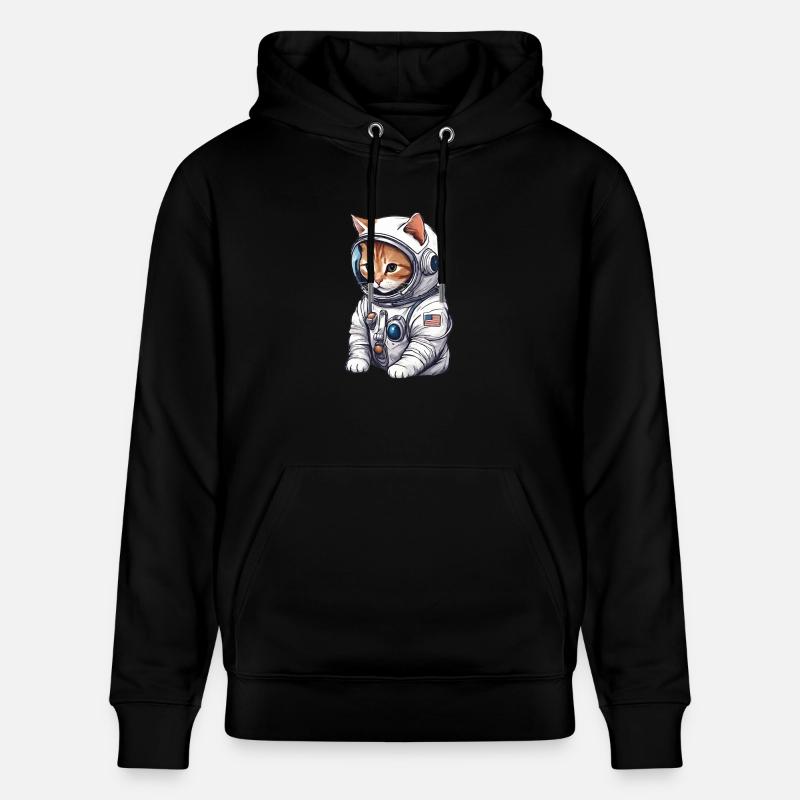 Chat mignon en astronaute - Sweat à capuche bio CRUISER Stanley/Stella Unisexe - noir