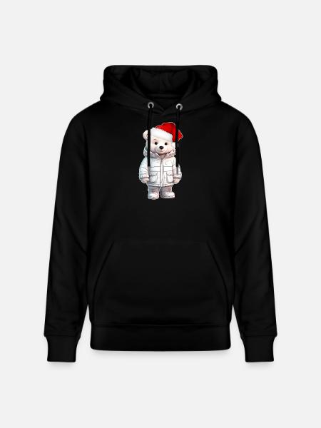 Bear Christmas - Stanley/Stella CRUISER Unisex Organic Hoodie - black