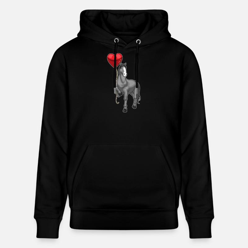 Pferd Herz Luftballon - Stanley/Stella Unisex Bio-Hoodie CRUISER - Schwarz