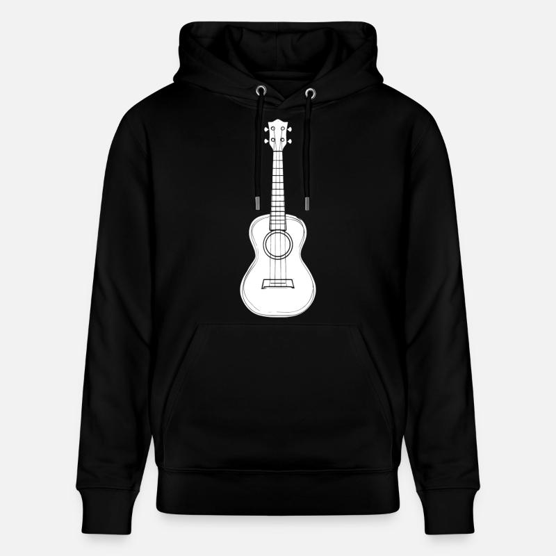 Dessin d’instrument de ukulélé - Sweat à capuche bio CRUISER Stanley/Stella Unisexe - noir