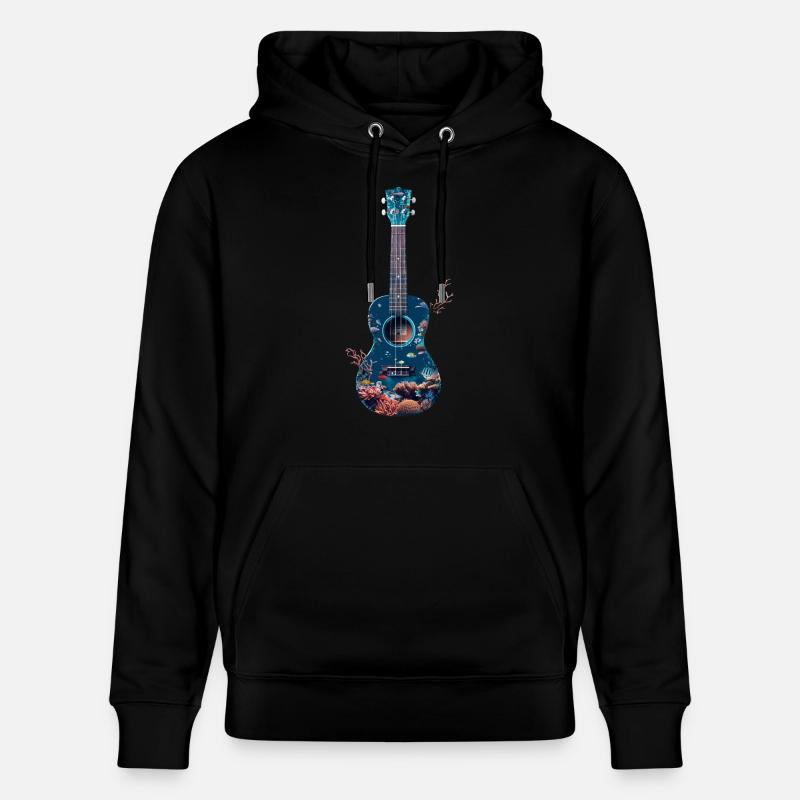 Poisson Ukulélé - Sweat à capuche bio CRUISER Stanley/Stella Unisexe - noir