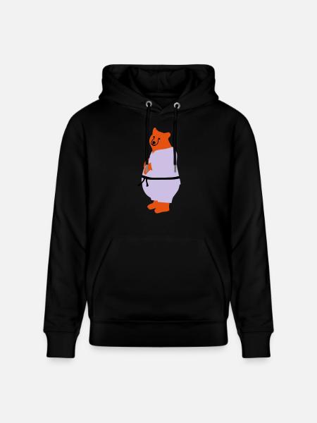 taekwondo bear - Stanley/Stella CRUISER Unisex Organic Hoodie - black