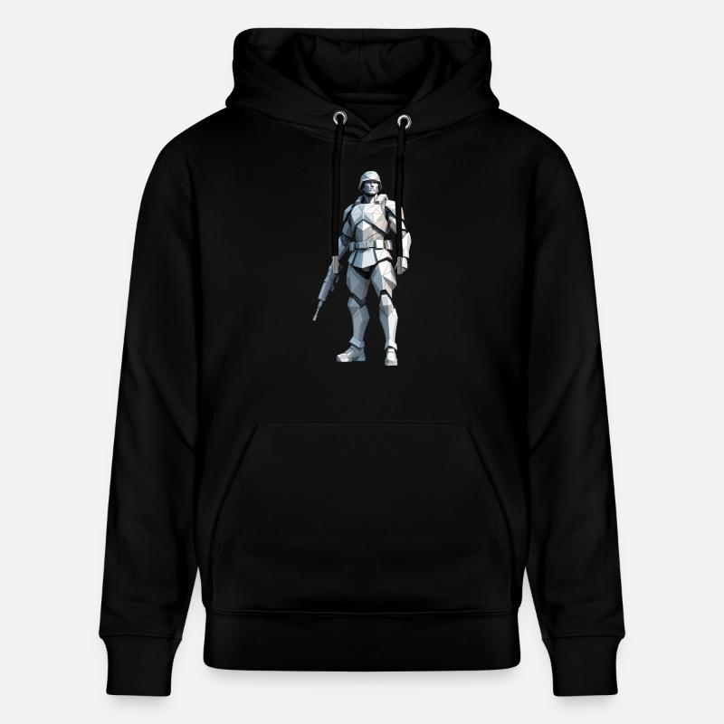 Soldat - Low Poly Army Design - Stanley/Stella Unisex Bio-Hoodie CRUISER - Schwarz