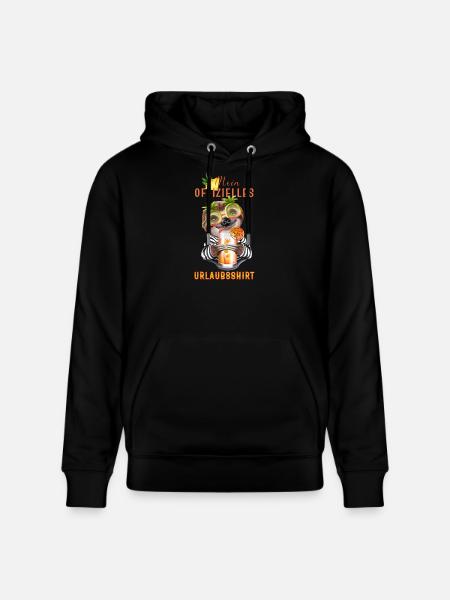 Lustiges Faultier mit Cocktail Urlaub - Stanley/Stella Unisex Bio-Hoodie CRUISER  - Schwarz