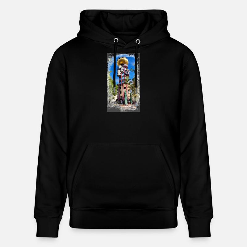 Hundertwasserturm beim Kuchlbauer - Stanley/Stella Unisex Bio-Hoodie CRUISER  - Schwarz