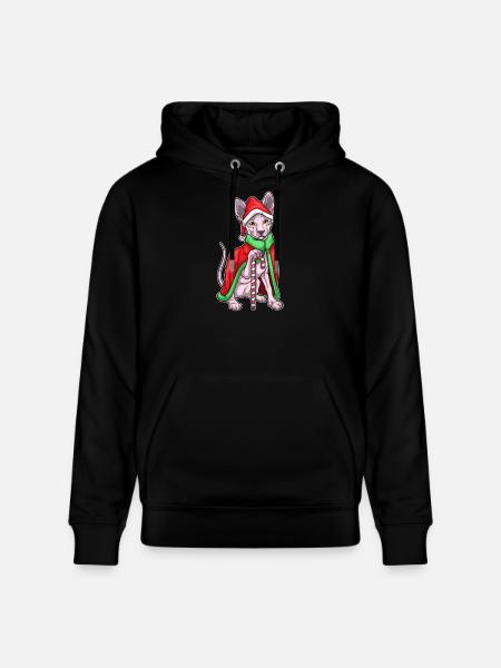 Sphynx Cat Canne de Noël - Sweat à capuche bio CRUISER Stanley/Stella Unisexe - noir