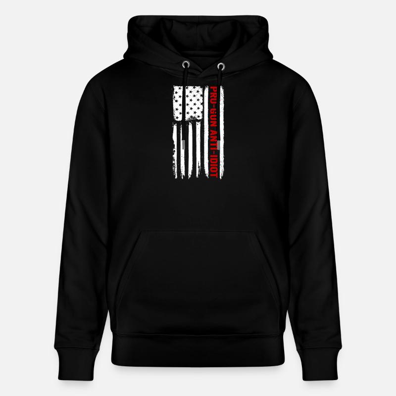 Pro-Waffen, Anti-Idiot - Stanley/Stella Unisex Bio-Hoodie CRUISER - Schwarz