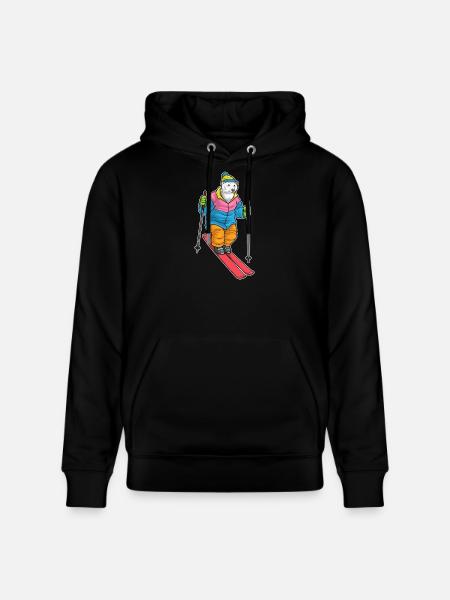 Eisbär Skifahrer Ski Wintersport - Stanley/Stella Unisex Bio-Hoodie CRUISER - Schwarz