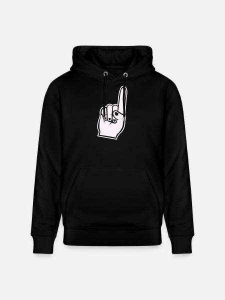 Fan Hand Index Finger Icon - Stanley/Stella CRUISER Unisex Organic Hoodie - black