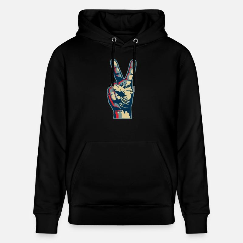 Peace hand - Sweat à capuche bio CRUISER Stanley/Stella Unisexe - noir