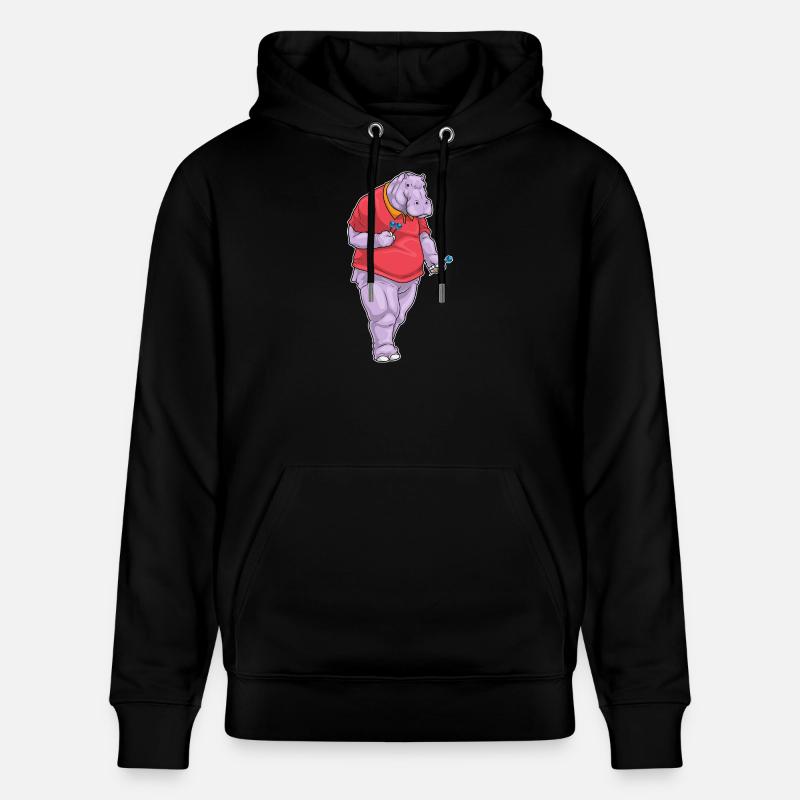 Fléchette hippopotame - Sweat à capuche bio CRUISER Stanley/Stella Unisexe - noir