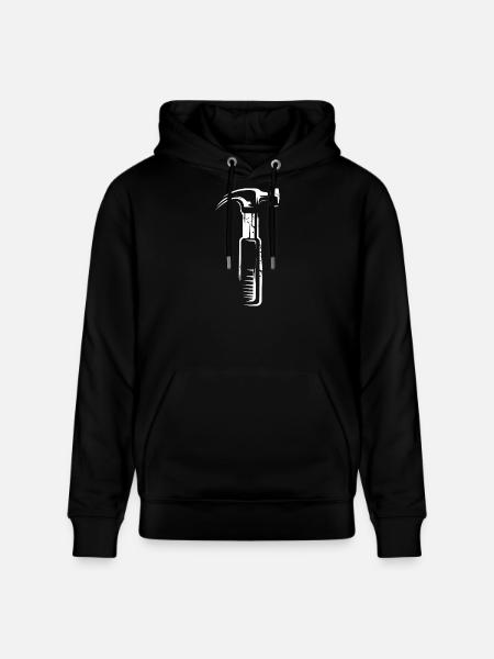 Hammer mit Scratch Effekt - Werkzeuge Handwerker - Stanley/Stella Unisex Bio-Hoodie CRUISER - Schwarz