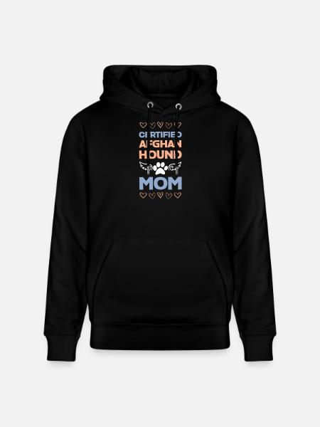 Certified Afghan Hound Mom - Stanley/Stella CRUISER Unisex Organic Hoodie - black
