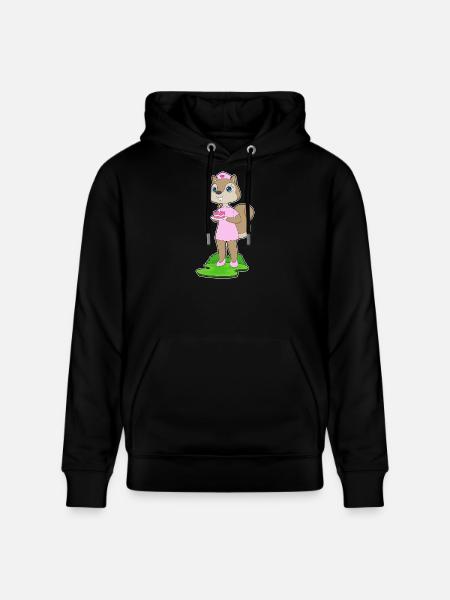 Squirrel Birthday Nurse - Stanley/Stella CRUISER Unisex Organic Hoodie - black
