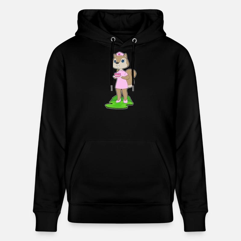 Infirmière d’anniversaire d’écureuil - Sweat à capuche bio CRUISER Stanley/Stella Unisexe - noir