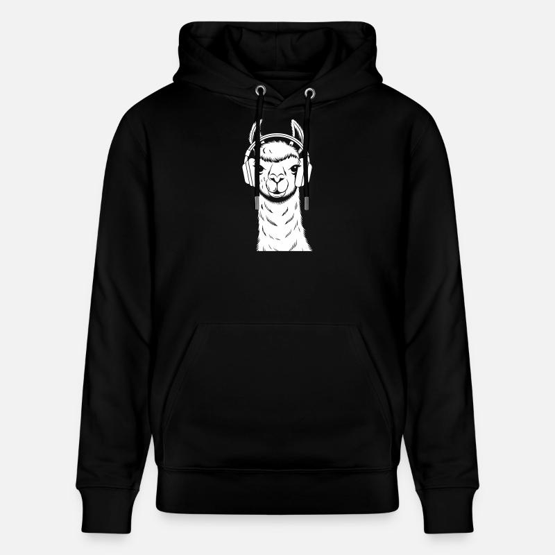 Lama cool avec casque - Sweat à capuche bio CRUISER Stanley/Stella Unisexe - noir