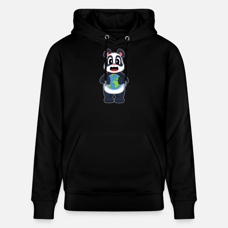 Globe terrestre panda - Sweat à capuche bio CRUISER Stanley/Stella Unisexe - noir