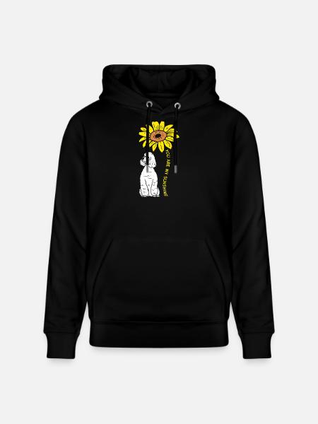 Sunflower Pup Emblem - Stanley/Stella CRUISER Unisex Organic Hoodie - black