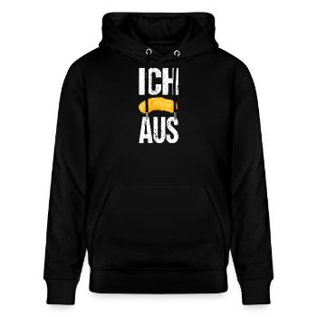 Ich Flippe Aus Snack Humor Wortspiel - Stanley/Stella Unisex Bio-Hoodie CRUISER  - Schwarz - Vorne - Alina (178cm) & Michal (187cm)