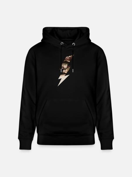 Lightning cat - Stanley/Stella CRUISER Unisex Organic Hoodie - black