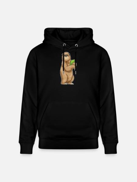 Sloth Secretary Folder Office - Stanley/Stella CRUISER Unisex Organic Hoodie - black