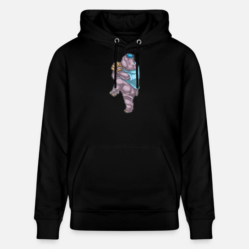 Hippopotamus Gant de baseball - Sweat à capuche bio CRUISER Stanley/Stella Unisexe - noir