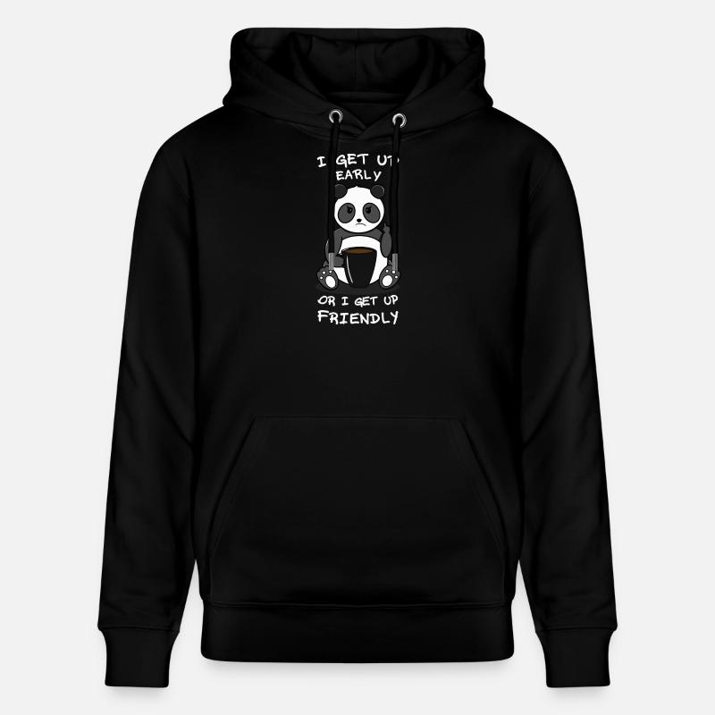 Früh oder freundlich - Stanley/Stella Unisex Bio-Hoodie CRUISER  - Schwarz