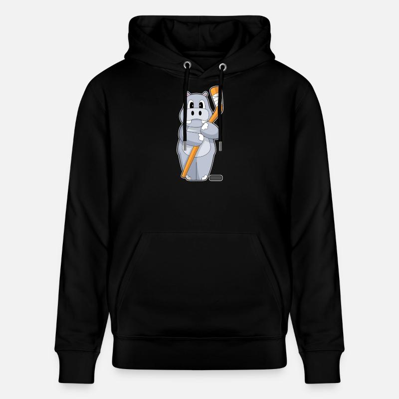 Nilpferd Eishockey Eishockeyschläger - Stanley/Stella Unisex Bio-Hoodie CRUISER  - Schwarz