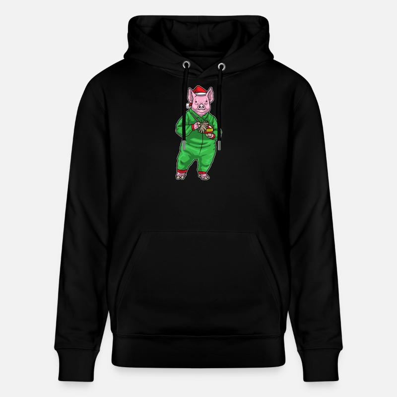 Nettoyant de Noël pour cochon - Sweat à capuche bio CRUISER Stanley/Stella Unisexe - noir