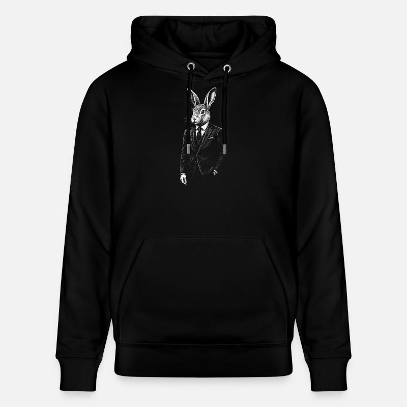 Dapper Rabbit en costume - Sweat à capuche bio CRUISER Stanley/Stella Unisexe - noir