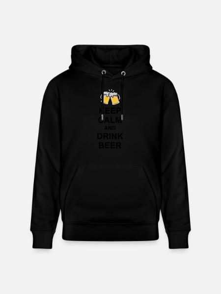 Keep Calm Drink Beer - Stanley/Stella CRUISER Unisex Organic Hoodie - black
