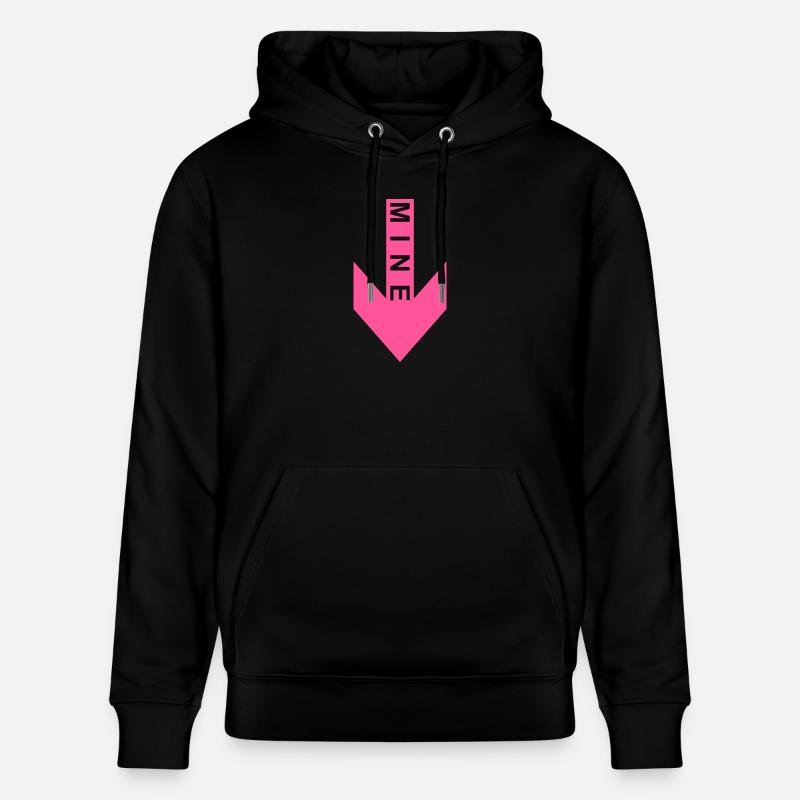 Mine flèche rose en bas - Sweat à capuche bio CRUISER Stanley/Stella Unisexe - noir
