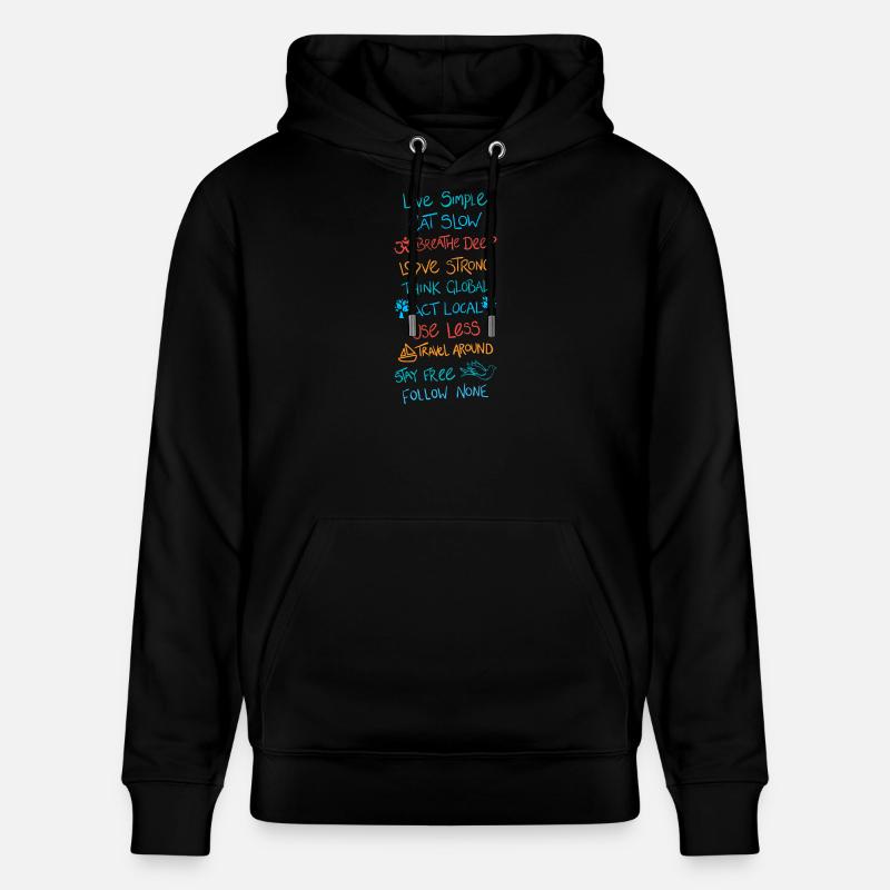 Lebe einfach 2 - Stanley/Stella Unisex Bio-Hoodie CRUISER  - Schwarz