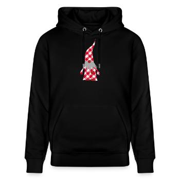 Wichtel Weihnachten kariert Karo Muster Xmas Deko - Stanley/Stella Unisex Bio-Hoodie CRUISER  - Schwarz - Vorne - Alina (178cm) & Michal (187cm)