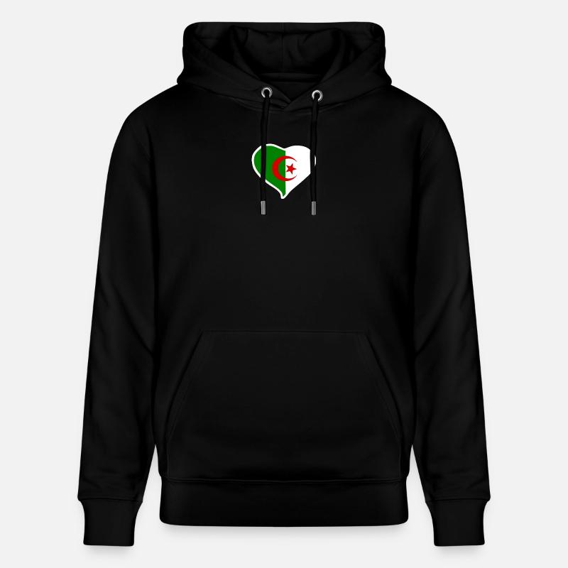 Drapeau coeur Algérie - Sweat à capuche bio CRUISER Stanley/Stella Unisexe - noir