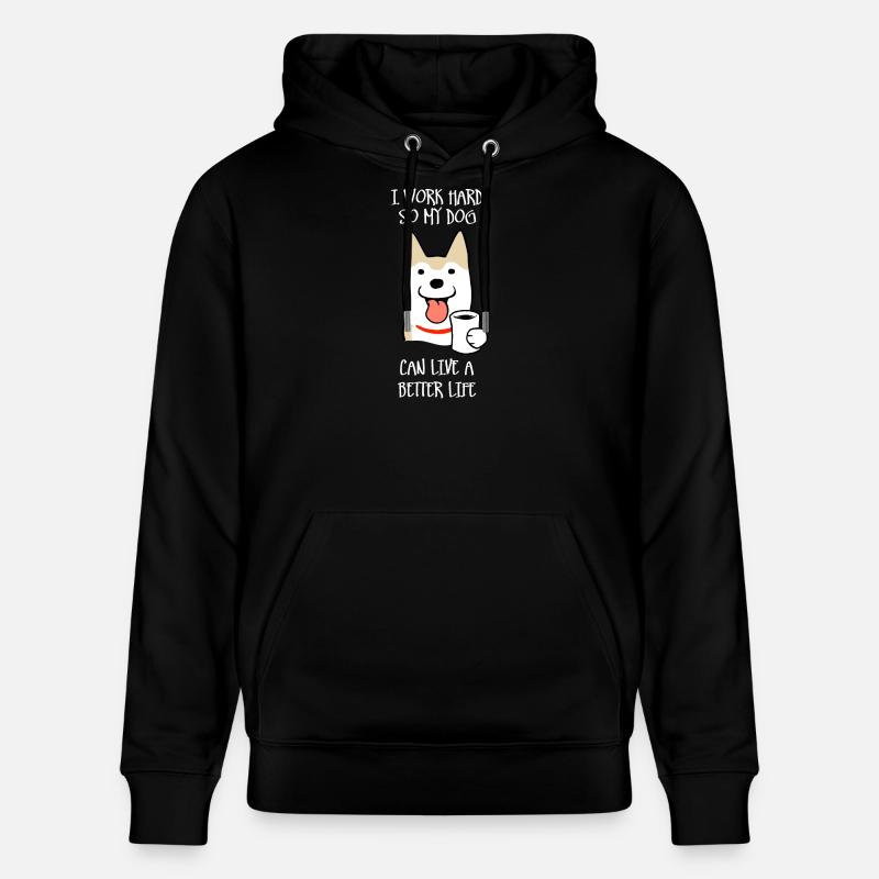 Ich arbeite hart (dunkel) - Stanley/Stella Unisex Bio-Hoodie CRUISER  - Schwarz