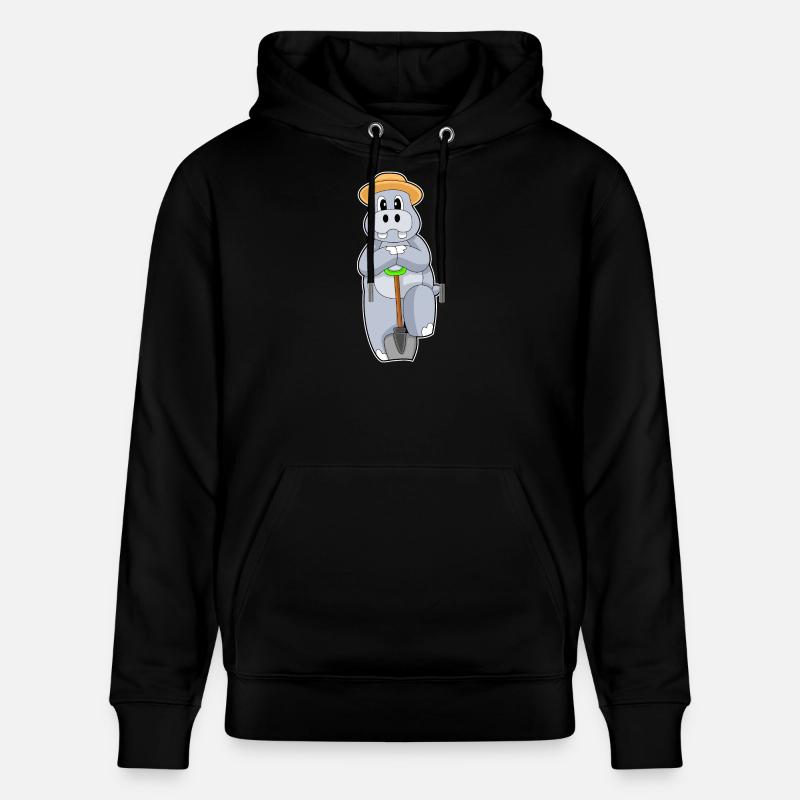 Pelle fermière hippopotame - Sweat à capuche bio CRUISER Stanley/Stella Unisexe - noir