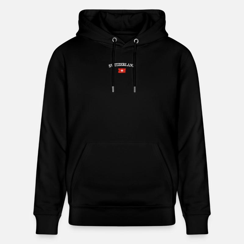 Schweizer Bürstenflaggenbogen - Stanley/Stella Unisex Bio-Hoodie CRUISER  - Schwarz