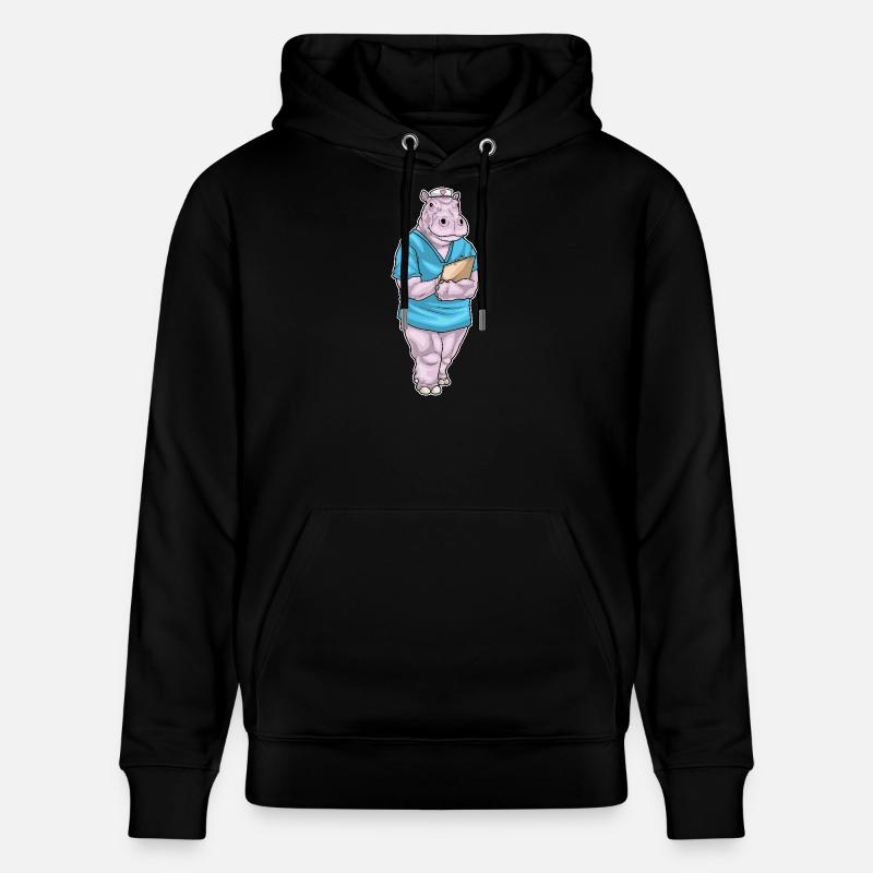Infirmière hippopotame - Sweat à capuche bio CRUISER Stanley/Stella Unisexe - noir
