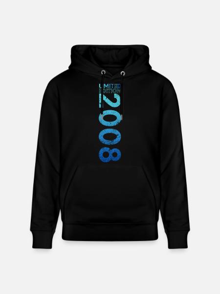 Limited Edition 2008 18th Birthday Gift - Stanley/Stella CRUISER Unisex Organic Hoodie - black