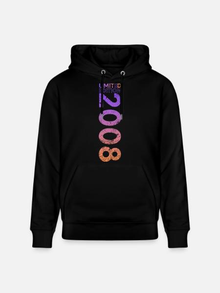 Limited Edition 2008 18th Birthday Gift - Stanley/Stella CRUISER Unisex Organic Hoodie - black