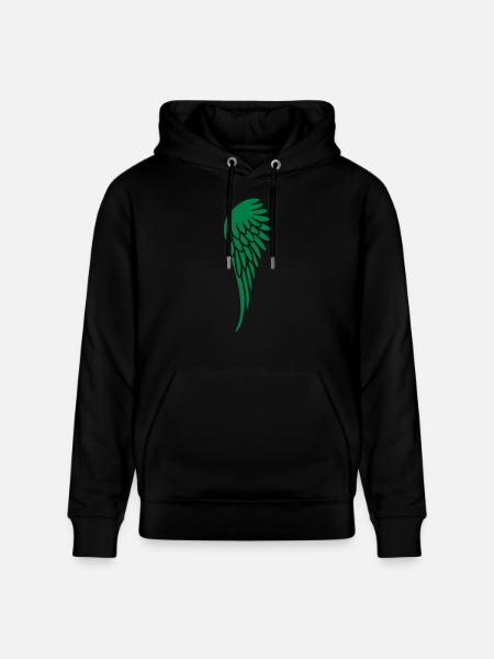 fluegel_links - Stanley/Stella Unisex Bio-Hoodie CRUISER  - Schwarz