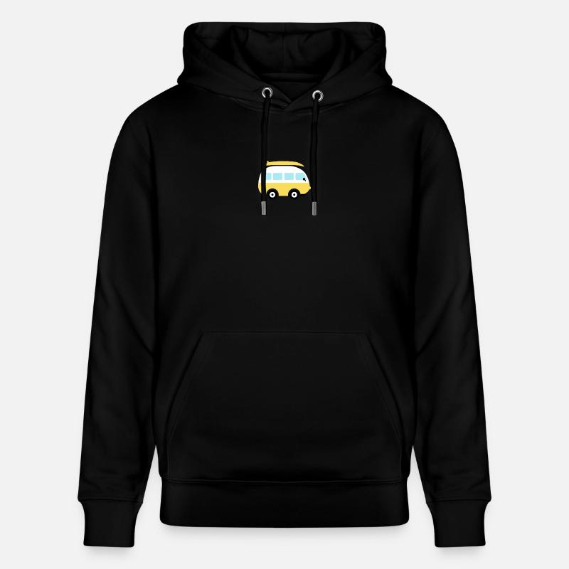 Petit van jaune - Sweat à capuche bio CRUISER Stanley/Stella Unisexe - noir