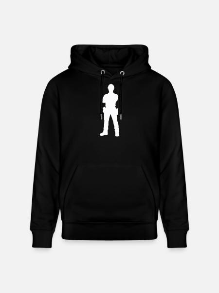Construction Worker Construction Silhouette - Stanley/Stella CRUISER Unisex Organic Hoodie - black