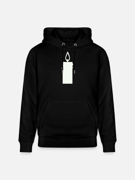 Light silhouette candle in lantern - Stanley/Stella CRUISER Unisex Organic Hoodie - black