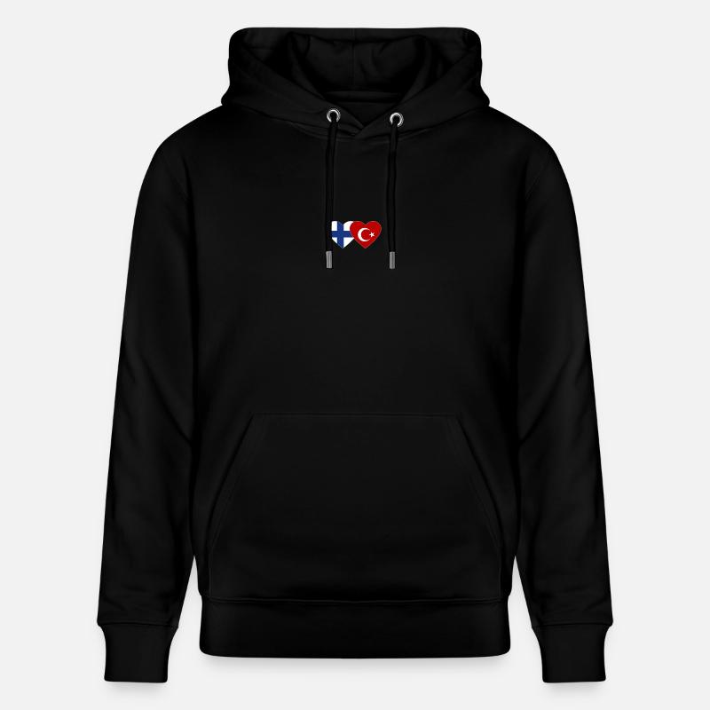Coeur de drapeau Finlande Turquie - Sweat à capuche bio CRUISER Stanley/Stella Unisexe - noir