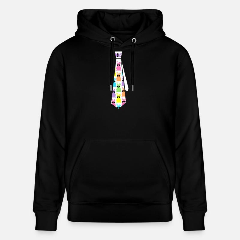 Pastel Rabbits Sunglasses Tie Pattern - Stanley/Stella CRUISER Unisex Organic Hoodie - black