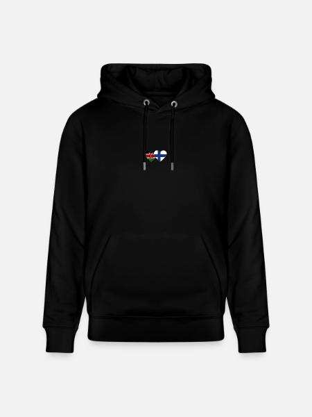Kenya Finland Flag Heart - Stanley/Stella CRUISER Unisex Organic Hoodie - black