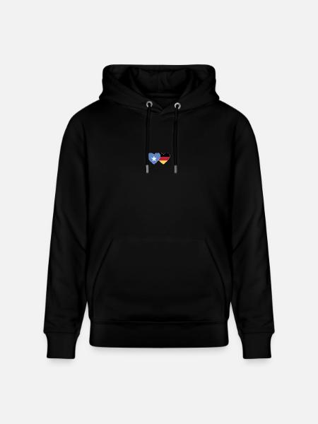 Somalia Germany Flag Heart - Stanley/Stella CRUISER Unisex Organic Hoodie - black