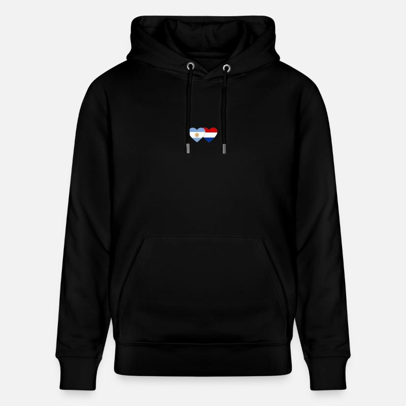 Argentine Hollande drapeau coeur - Sweat à capuche bio CRUISER Stanley/Stella Unisexe - noir